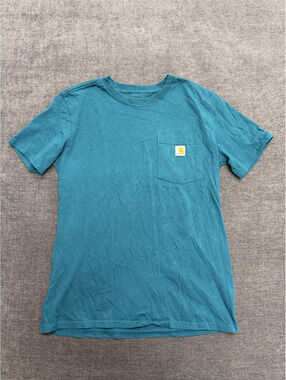 Carhartt Loose Fit Teal Cotton T-Shirt Youth Size Small